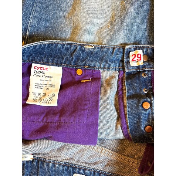 Cycle Denim Womens Distressed Paint Splatter Cut Off Shorts Baggy Size 29 Luxury - Picture 8 of 11